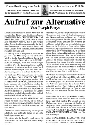 Titelblatt - Aufruf zur Alternative